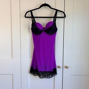 Victoria's Secret Purple Nightgown/Chemise with Black Lace | 34D
